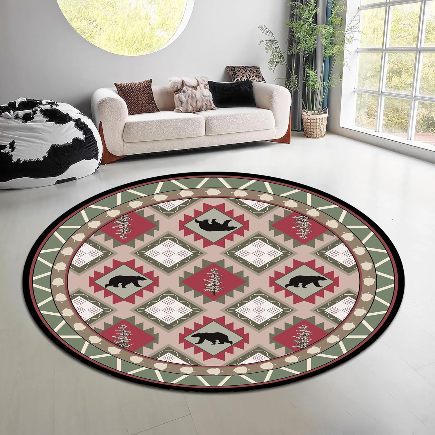Karpet Bundar Motif Alam Hutan - Hunting Outdoor Rug ulasan dan harga